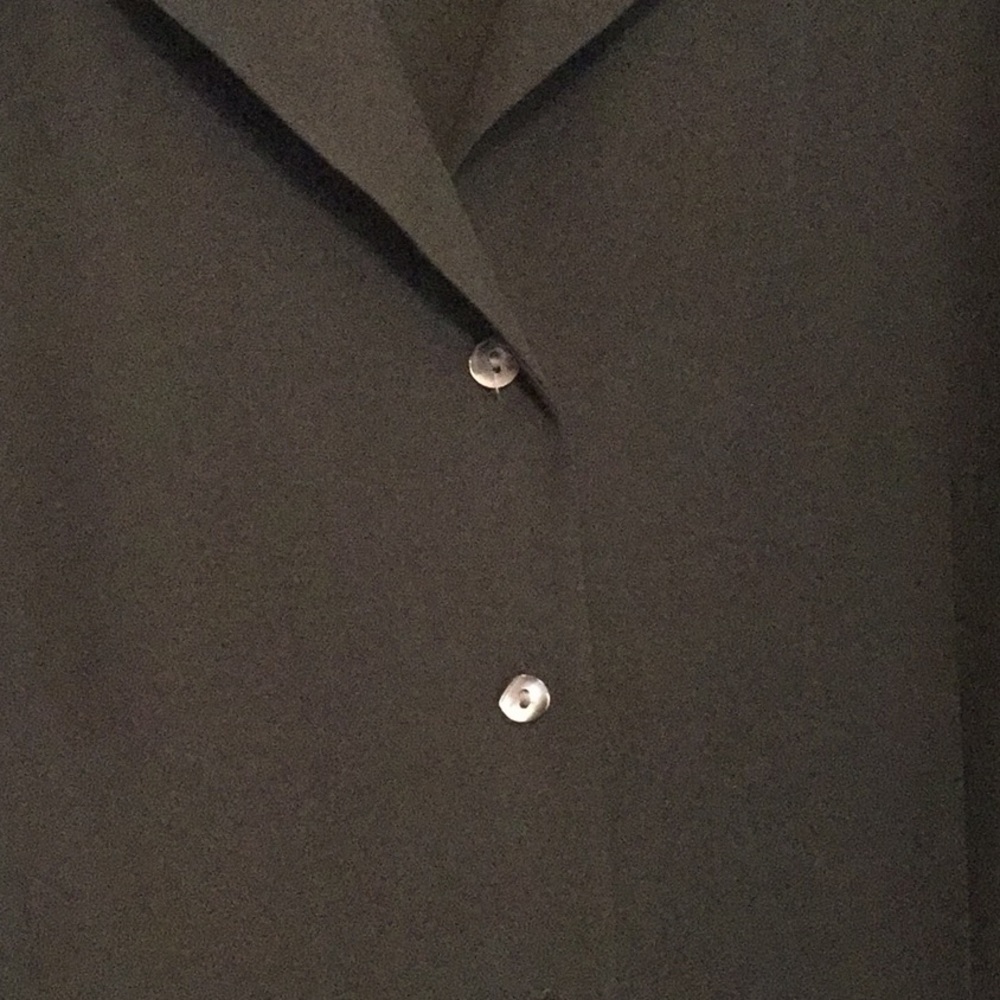 Black long sleeve blouse w/pleated sleeves. - Picture 3 of 4